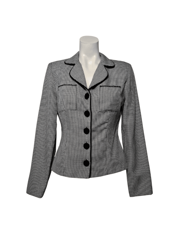 Pilkas languotas vintažinis švarkas, S