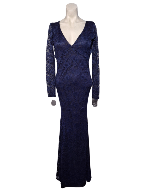 Tamsiai mėlyna gipiūrinė suknelė, XS