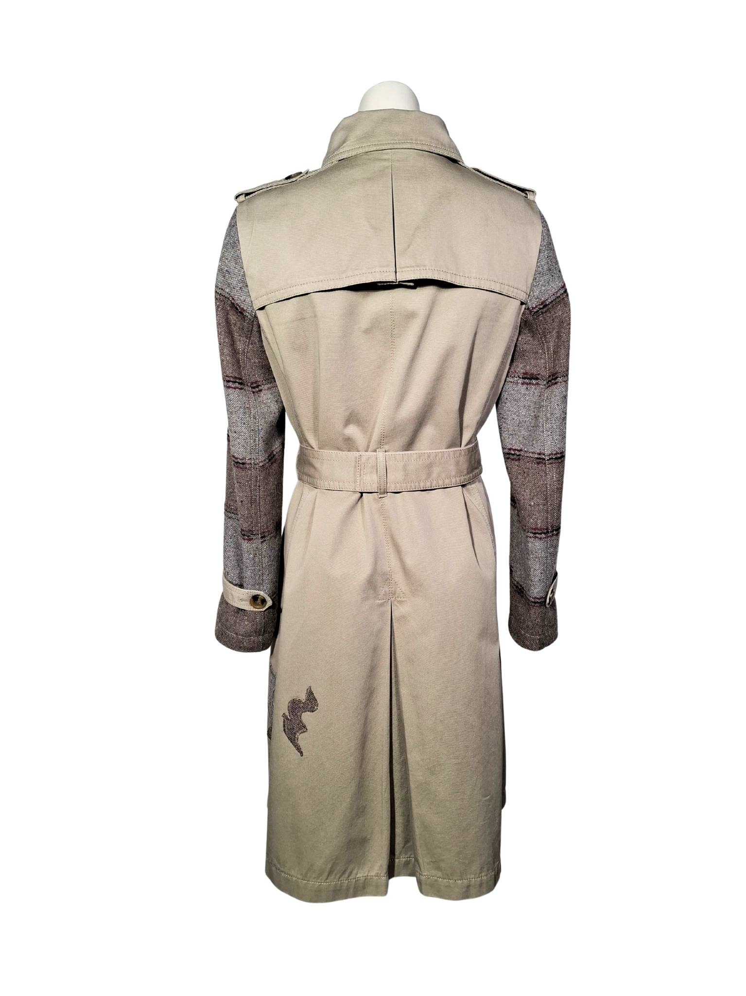 Upcycled by LOOPTEX smėlio spalvos lietpaltis, XS