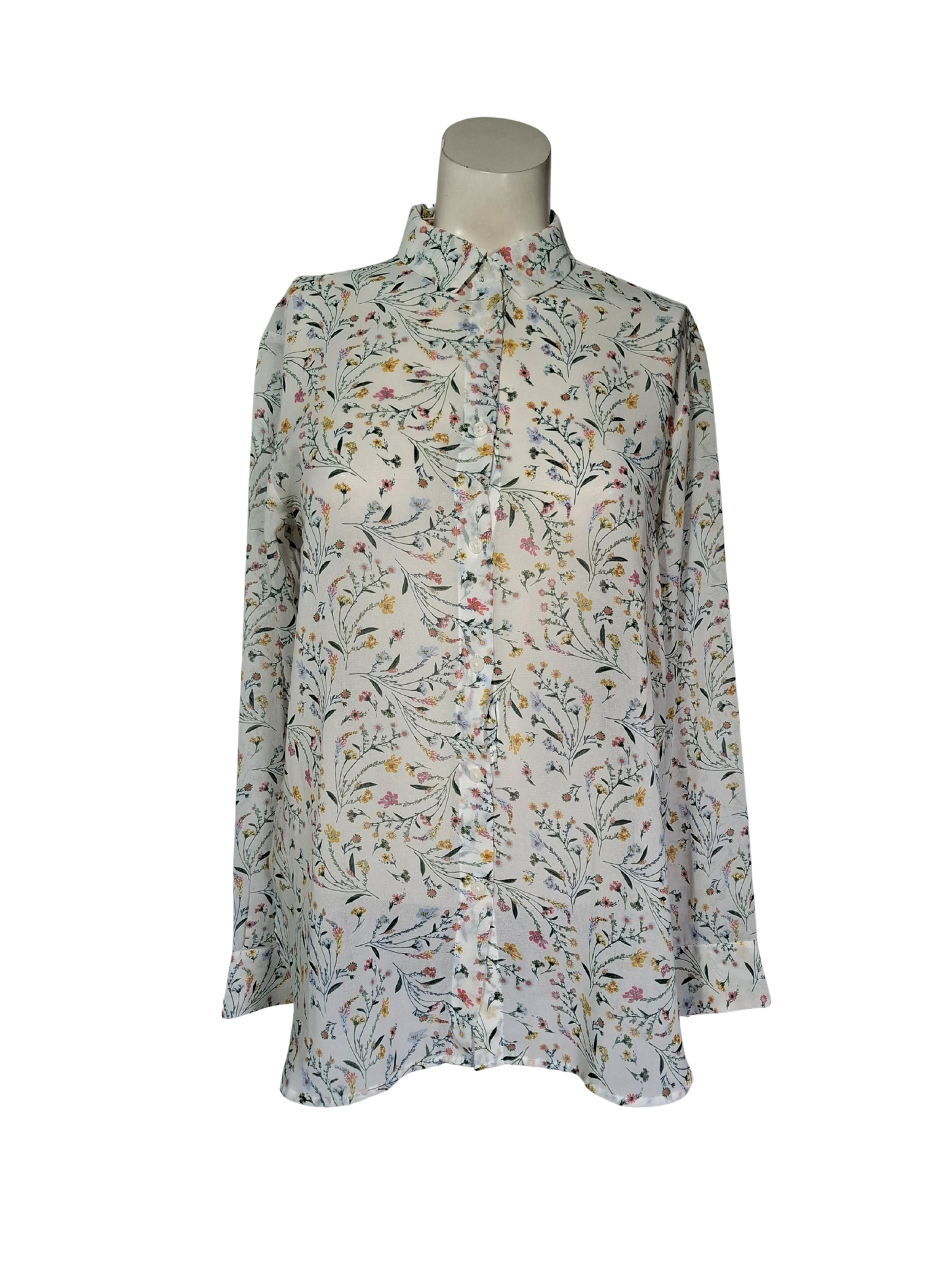 Balta gėlėta UNIQLO palaidinė, XS