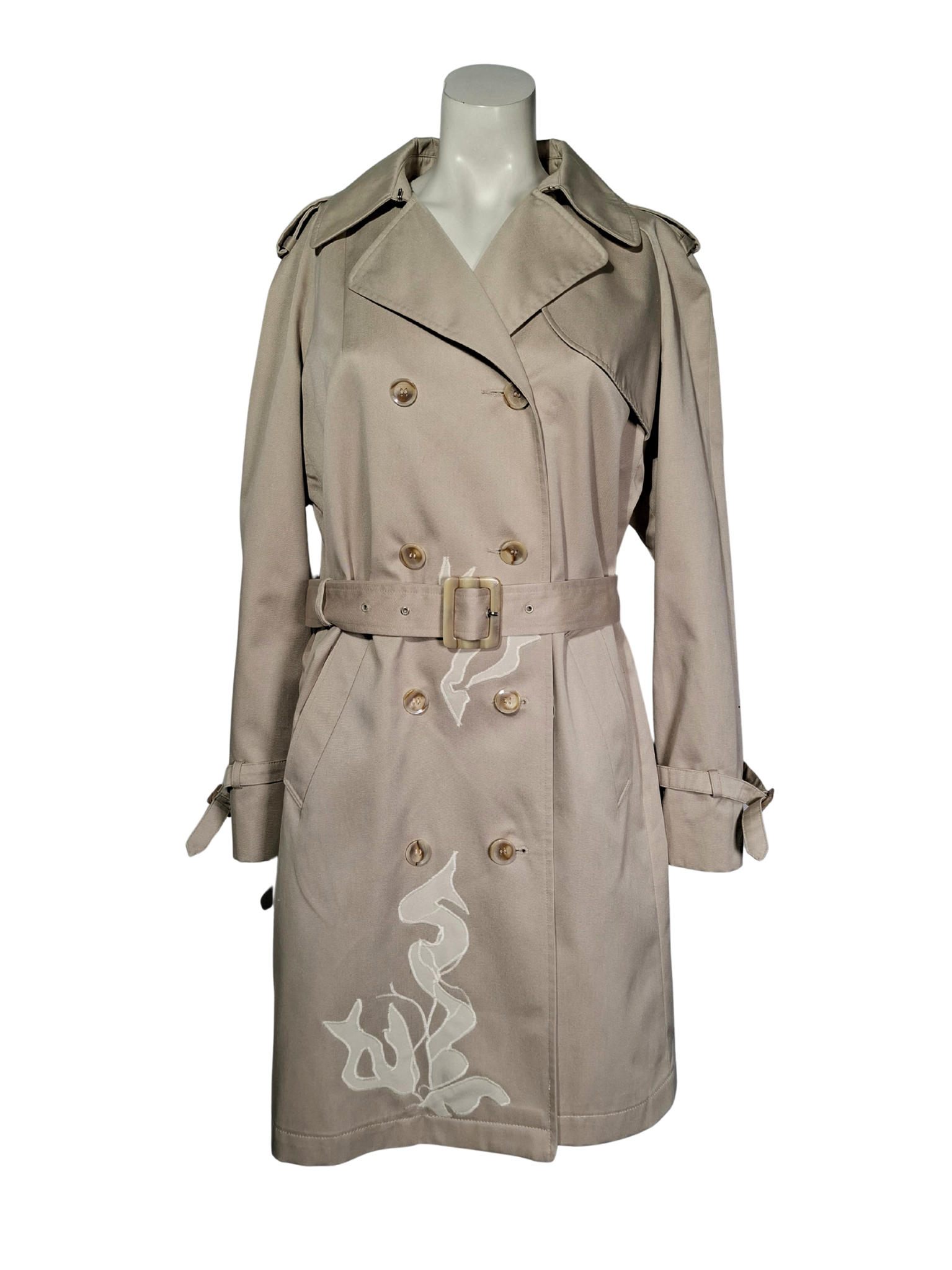 Upcycled by LOOPTEX smėlio spalvos lietpaltis, L