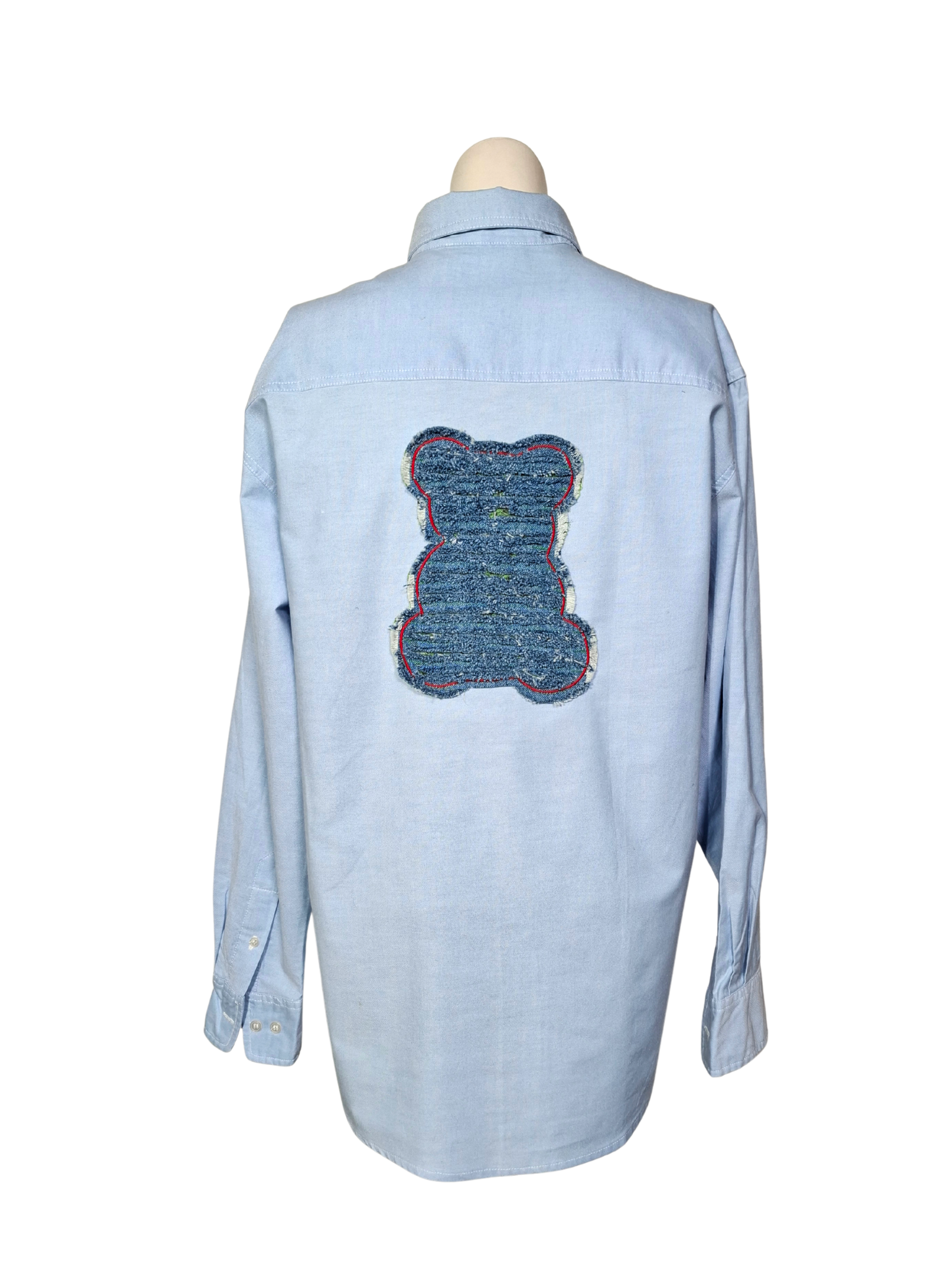 Upcycled by LOOPTEX šviesiai mėlyni marškiniai, M/L