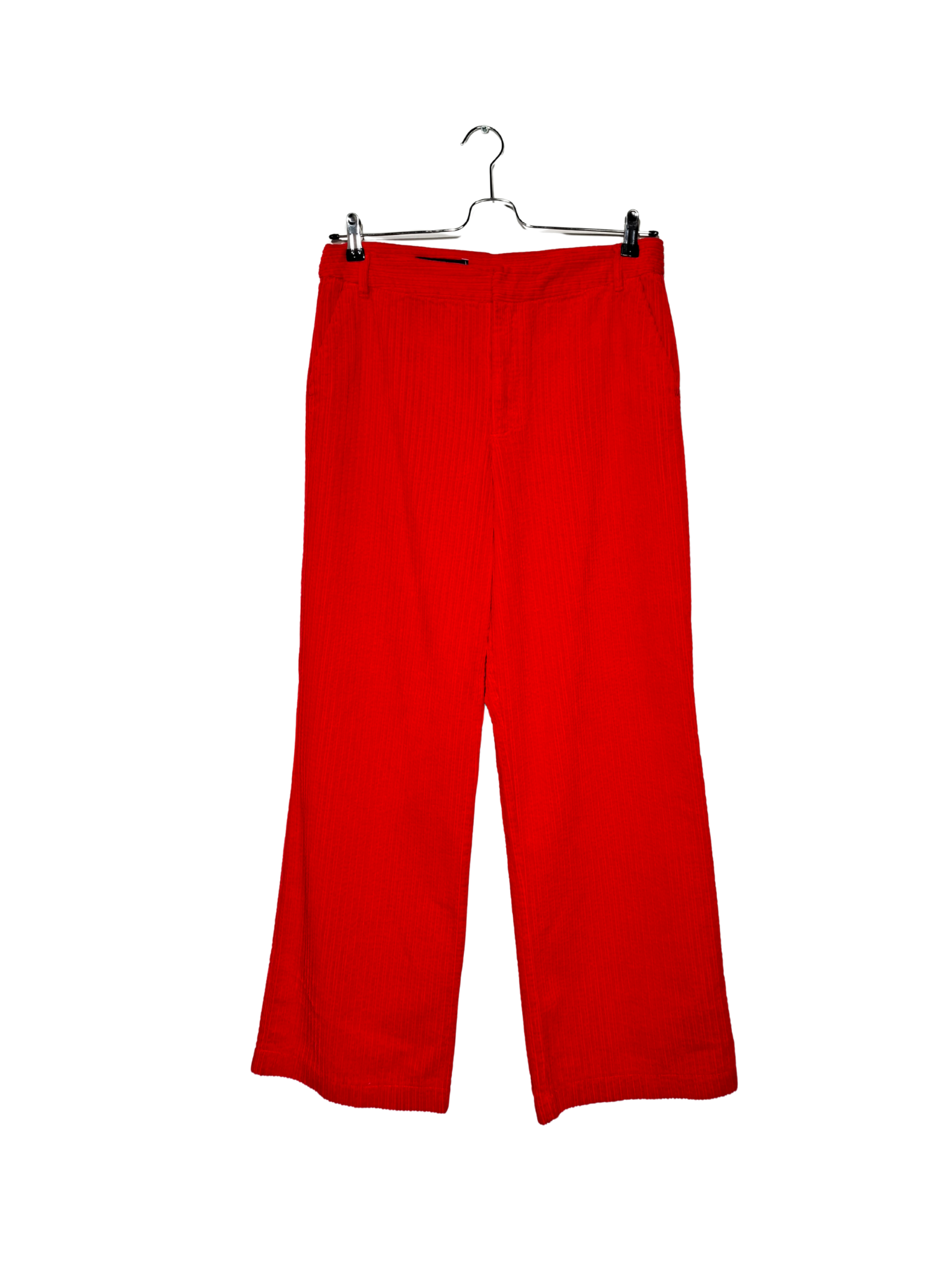 Raudonos velvetinės ZARA kelnės, L