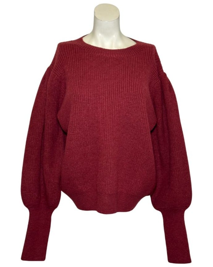 Bordo spalvos FAINA megztinis, XL/XXL