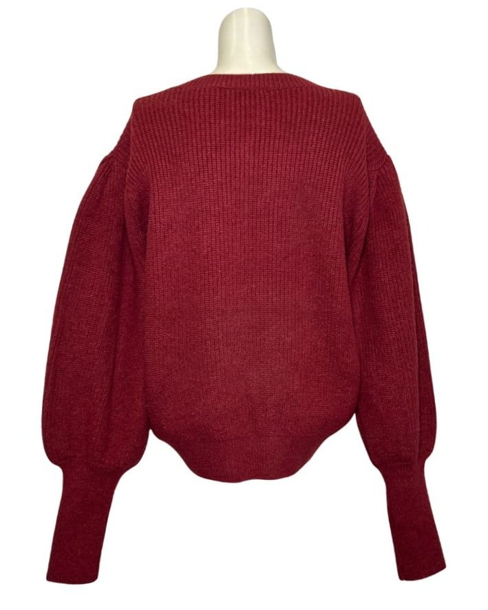 Bordo spalvos FAINA megztinis, XL/XXL