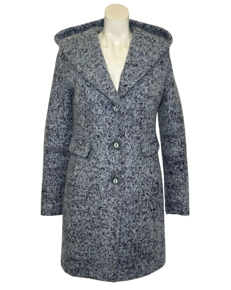 Mėlynas vilnos mišinio TAVO STILIUS paltas, S