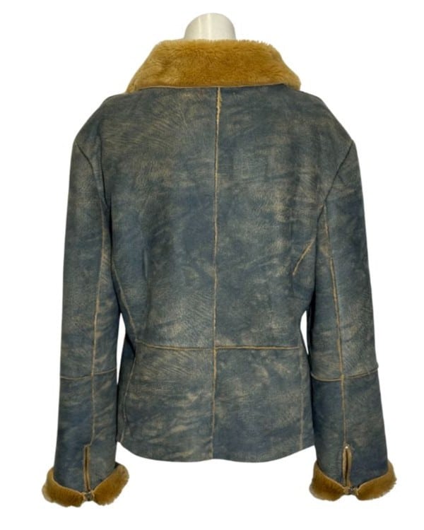 Mėlyna dirbtinio kailio PER UNA striukė, L