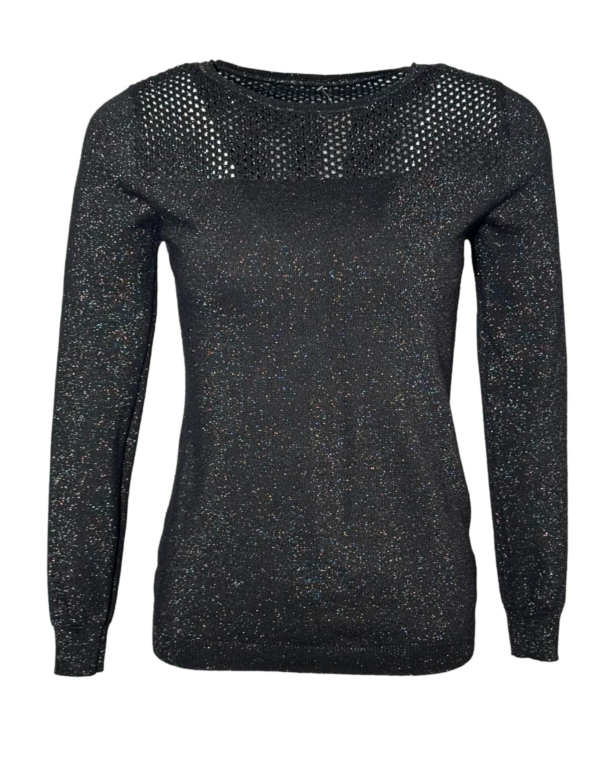 Juodas vilnos ir kašmyro mišinio megztinis, XS