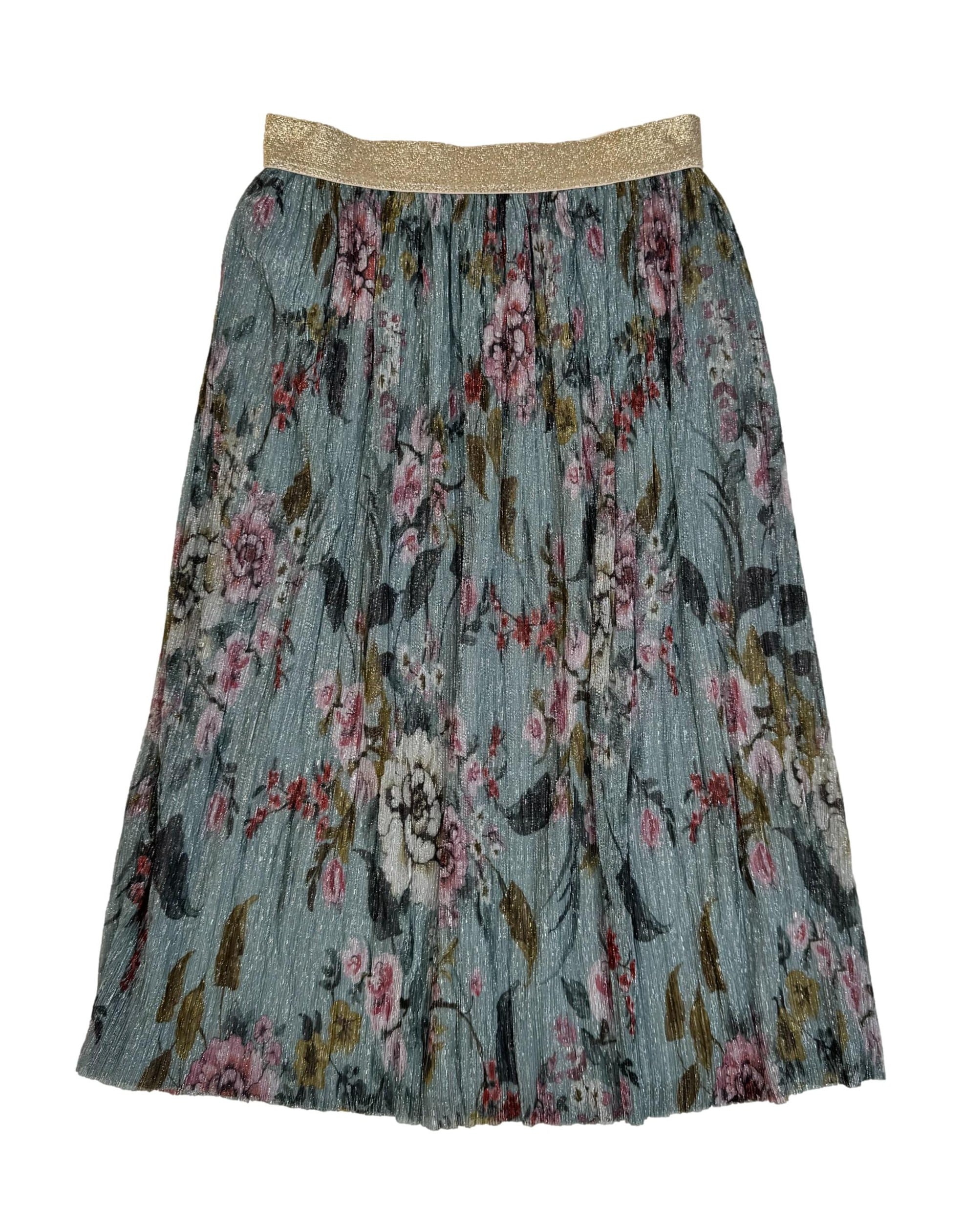 Gėlėtas blizgus M&S sijonas, S