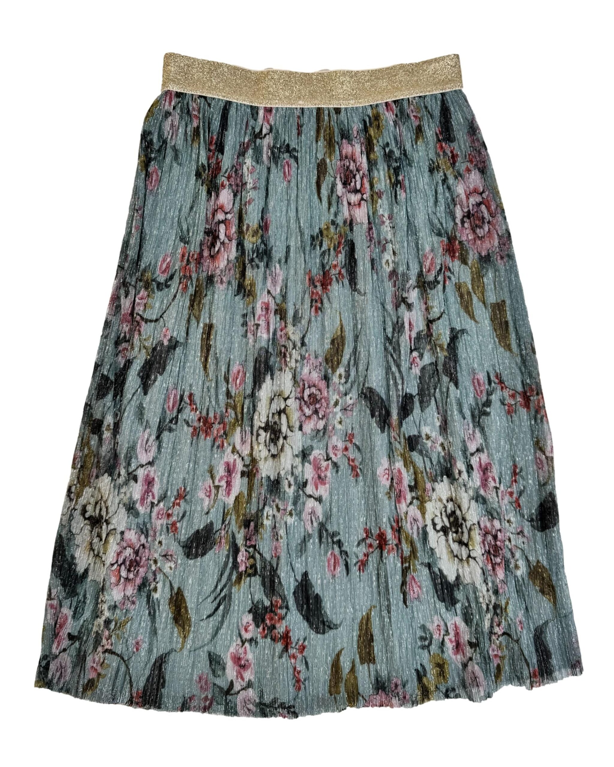 Gėlėtas blizgus M&S sijonas, S