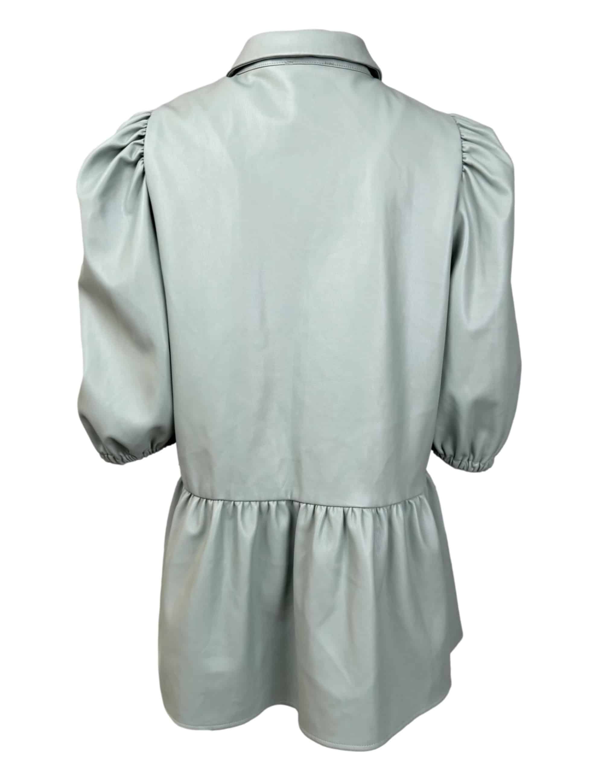 Šviesiai žalia dirbtinės odos RESERVED palaidinė, L