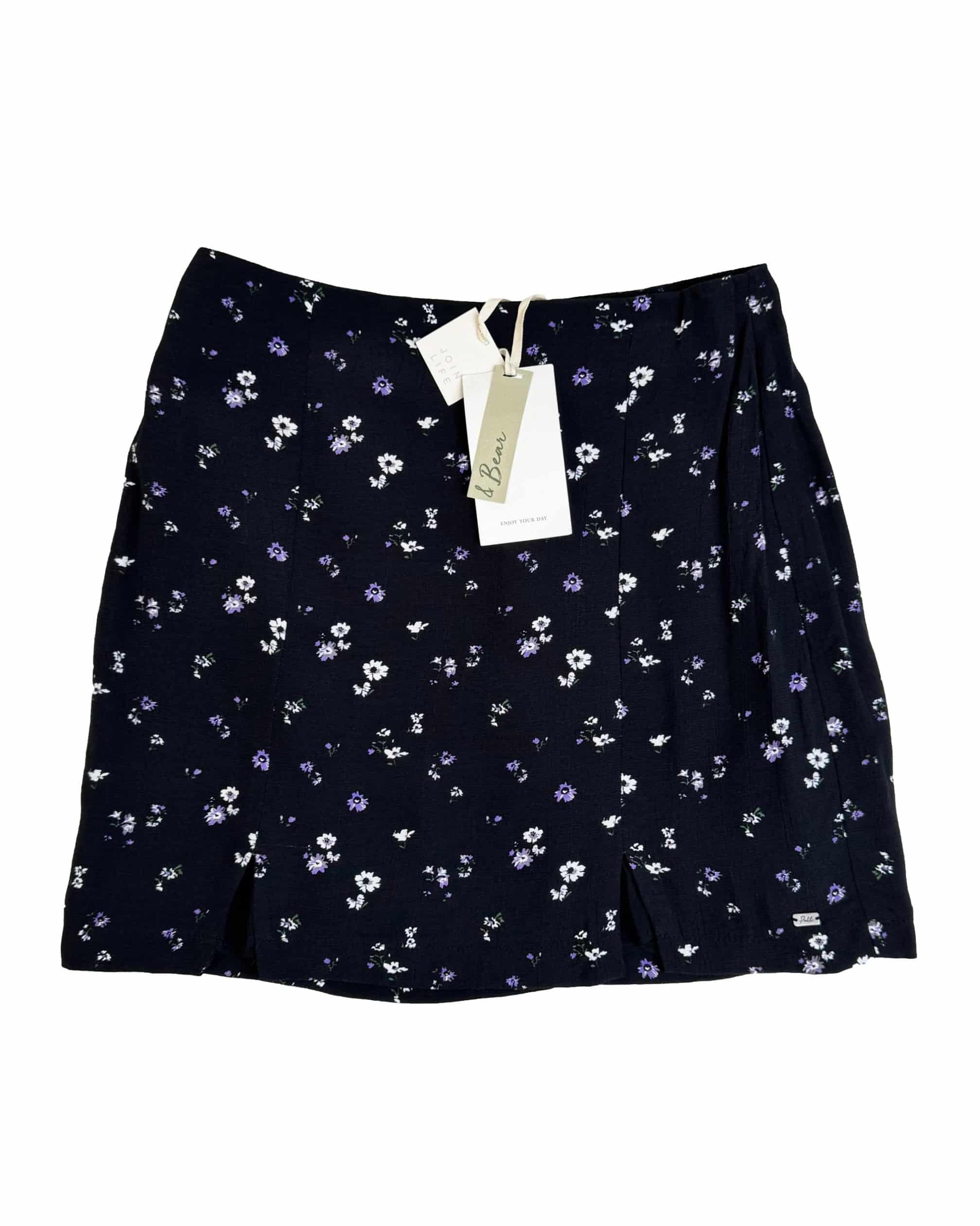 Juodas gėlėtas PULL&BEAR sijonas, M, NAUJAS