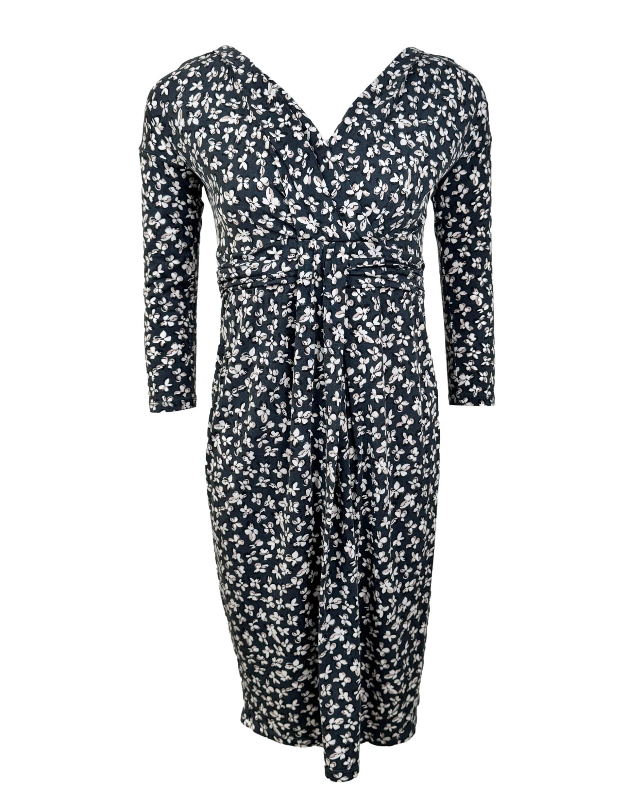 Pilka gėlėta MAXMARA suknelė, S