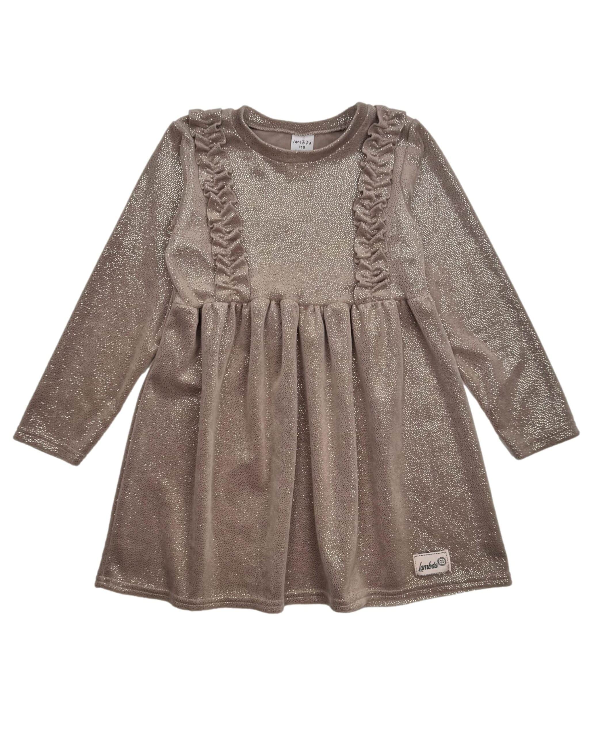 Ruda vaikiška LAMBDA suknelė, 110 cm.