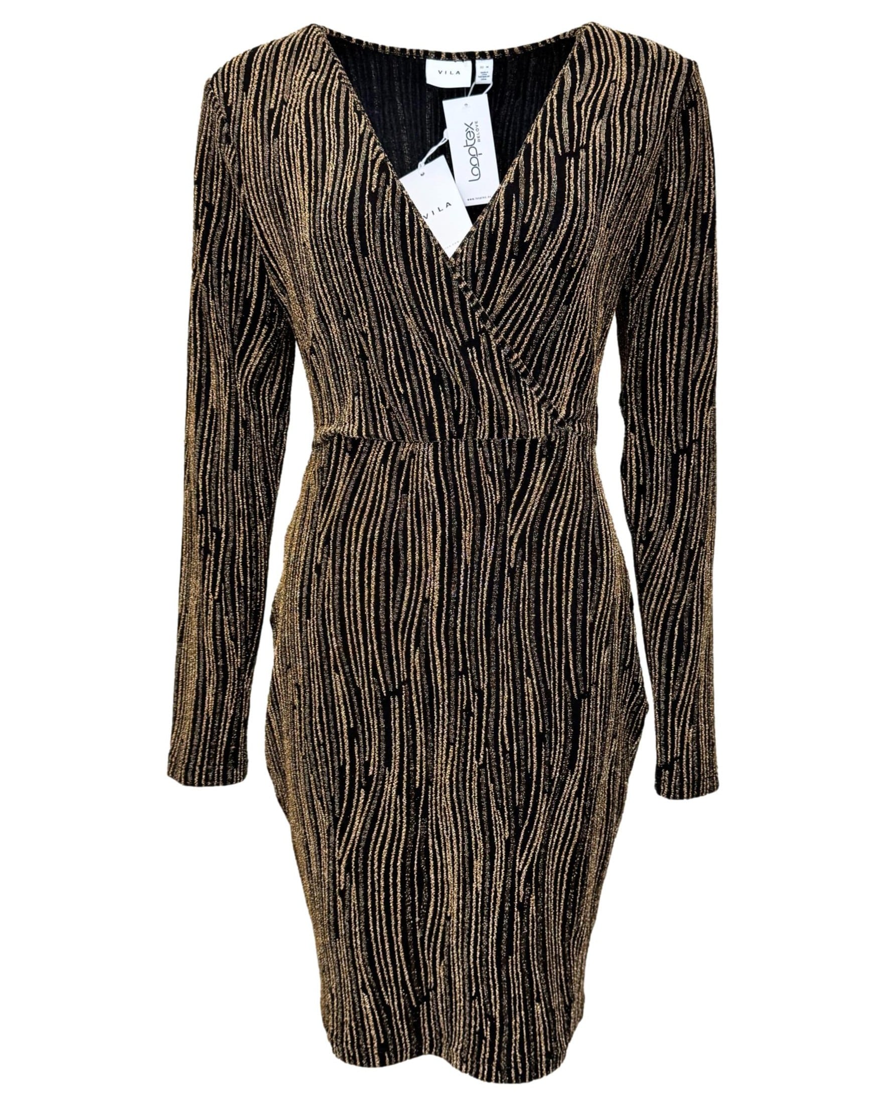 Aukso spalvos VILA suknelė, M, NAUJA