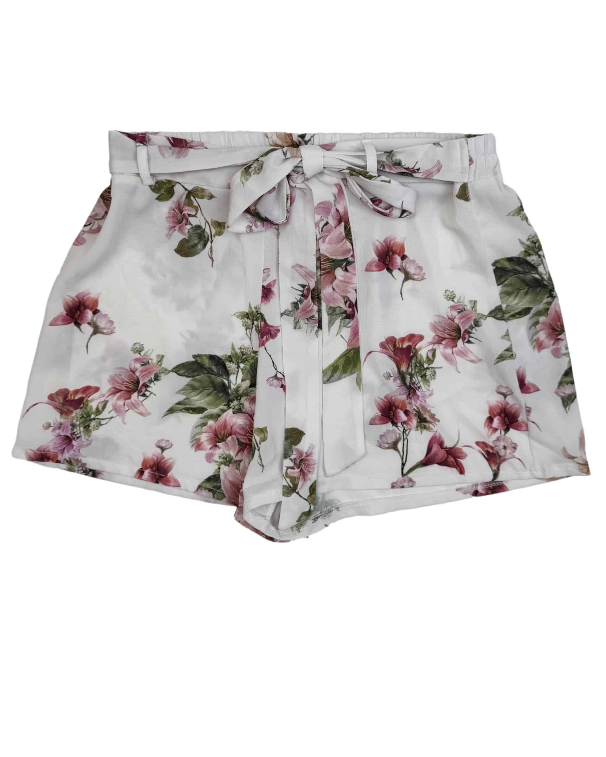Balti gėlėti STYLEBOOM šortai, L