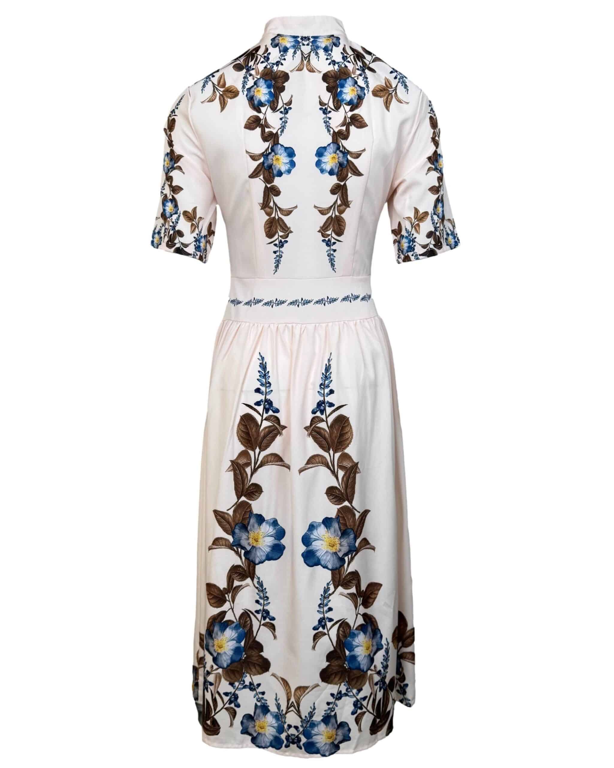 Smėlio spalvos gėlėta suknelė, XS