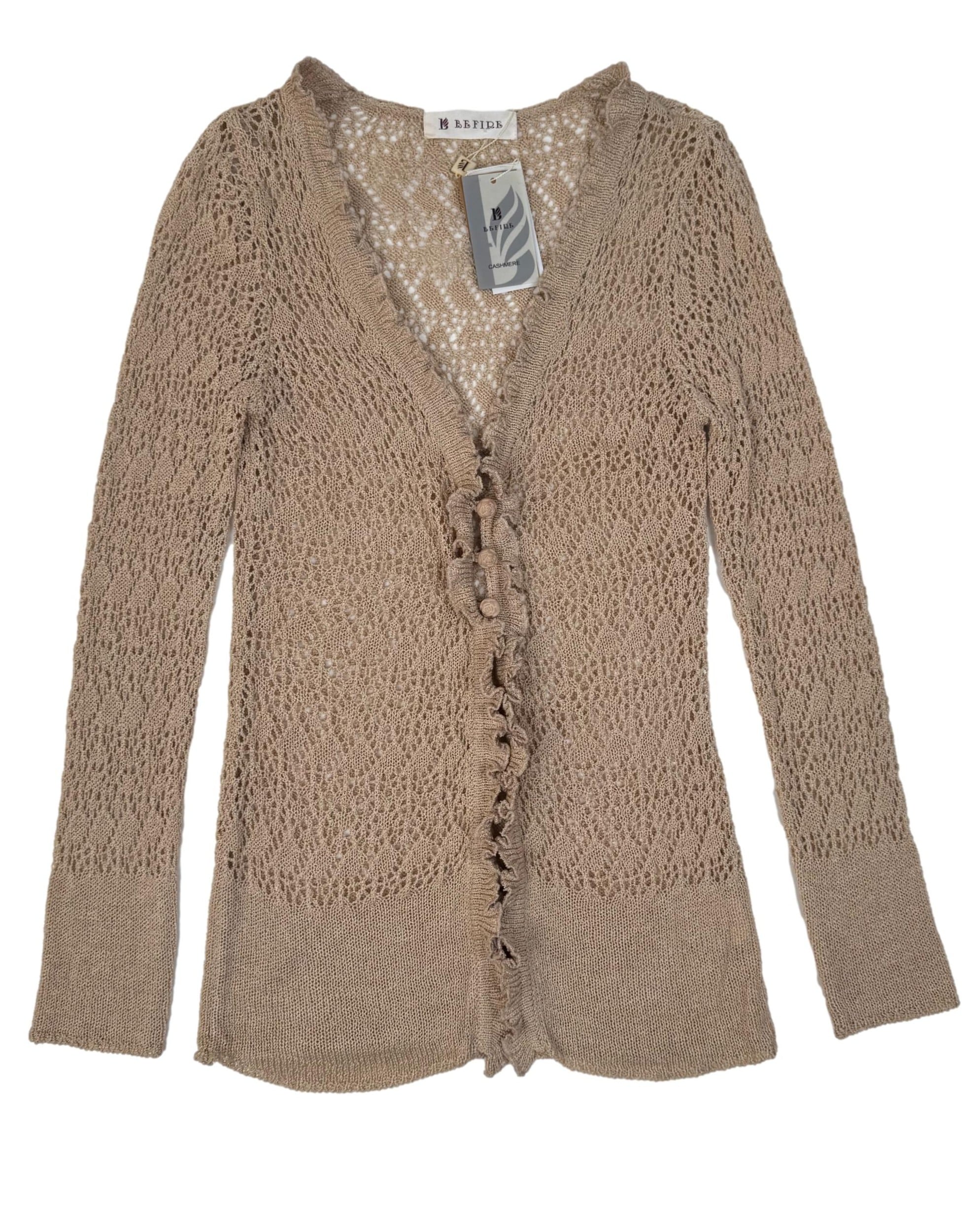 Rudas lino mišinio BEFIRE megztinis, S, NAUJAS