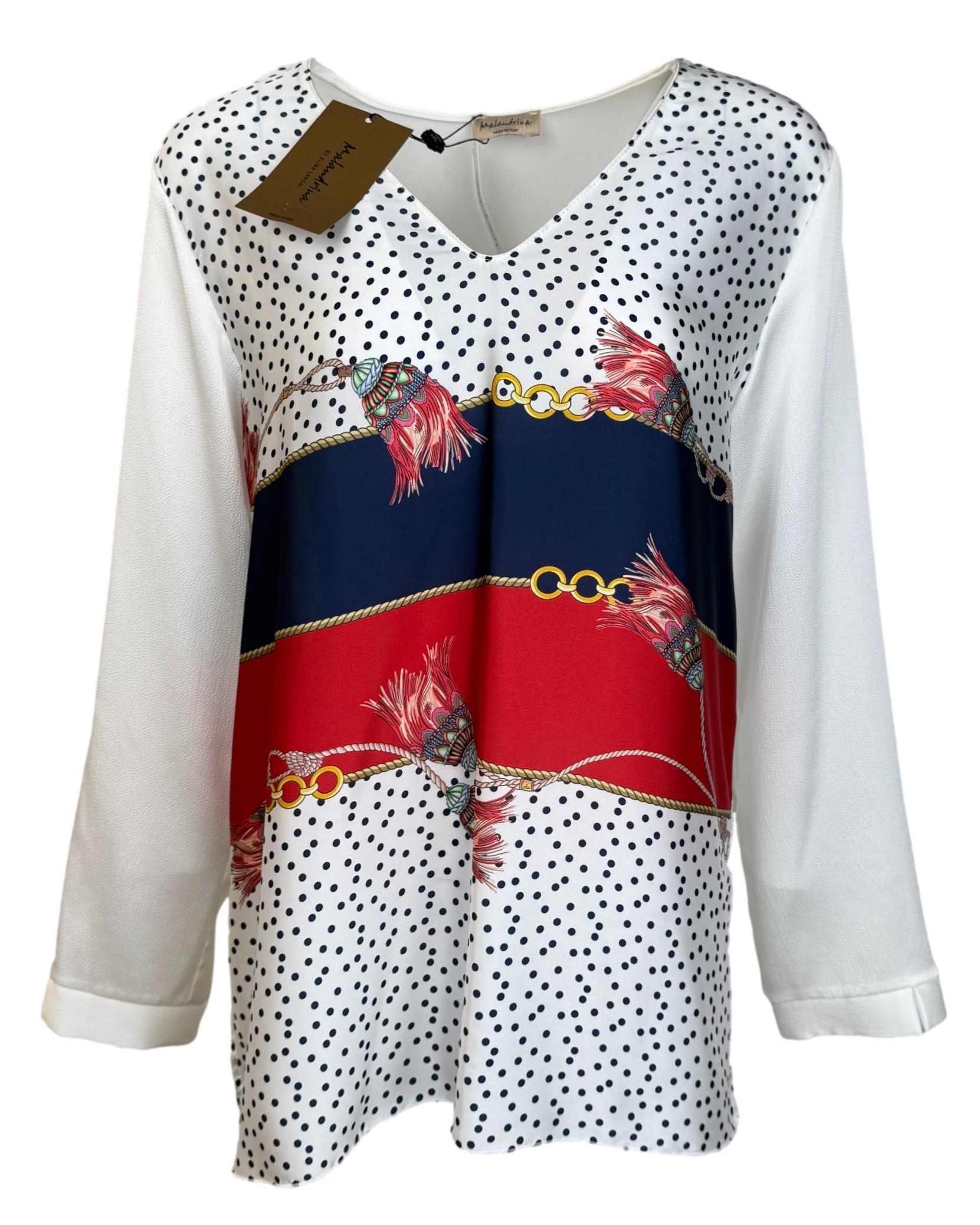 Balta raštuota MALANDRINA palaidinė, XL, NAUJA