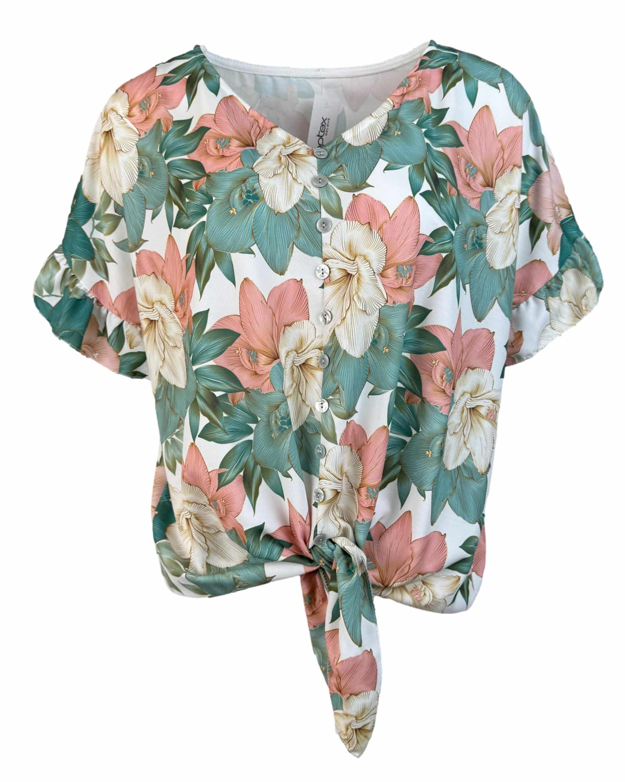 Įvairiaspalvė gėlėta palaidinė, XL