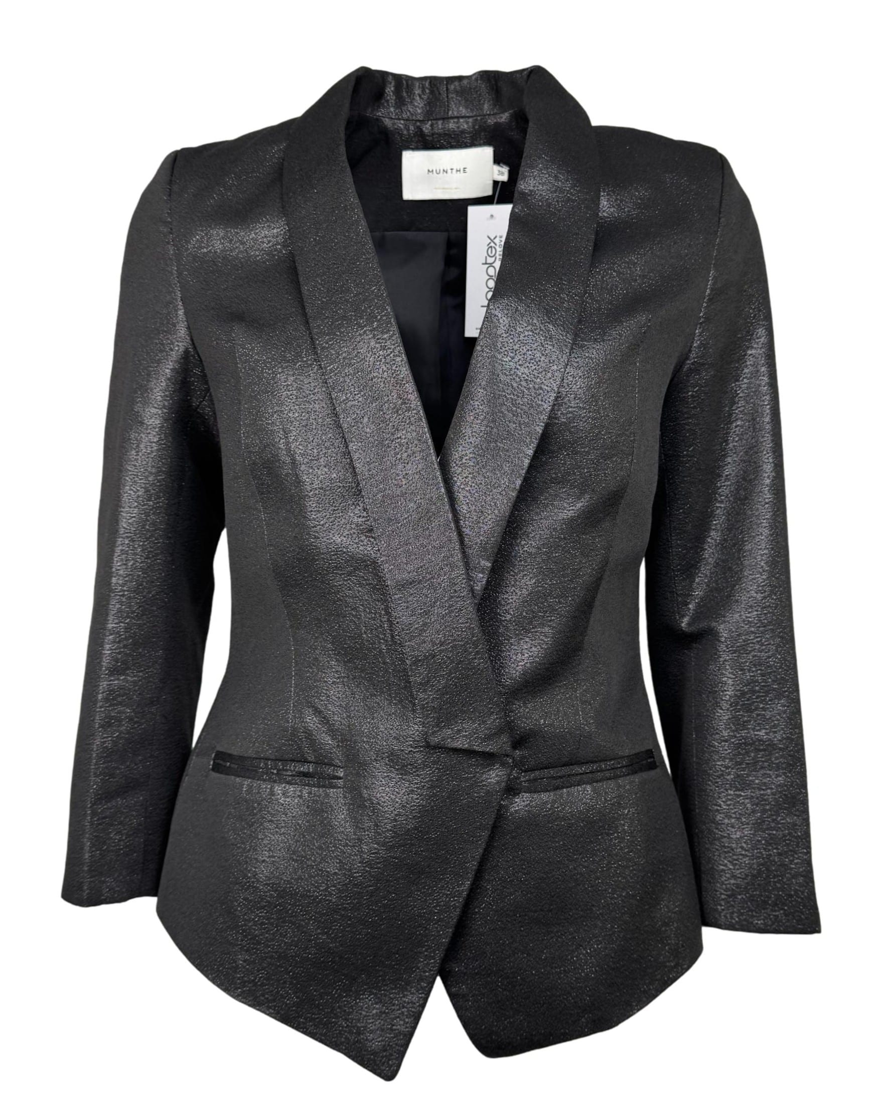Juodas blizgus MUNTHE švarkas, S/M