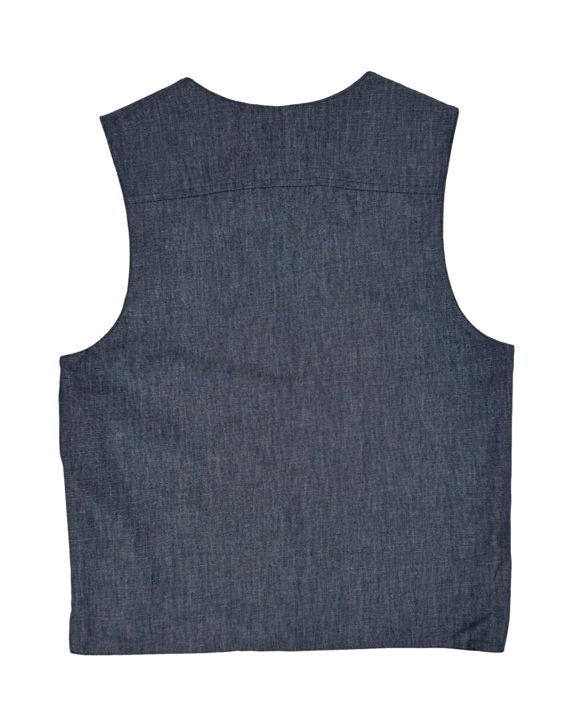 Mėlyna vilnos mišinio vaikiška LELIJA liemenė, 164 cm, NAUJA