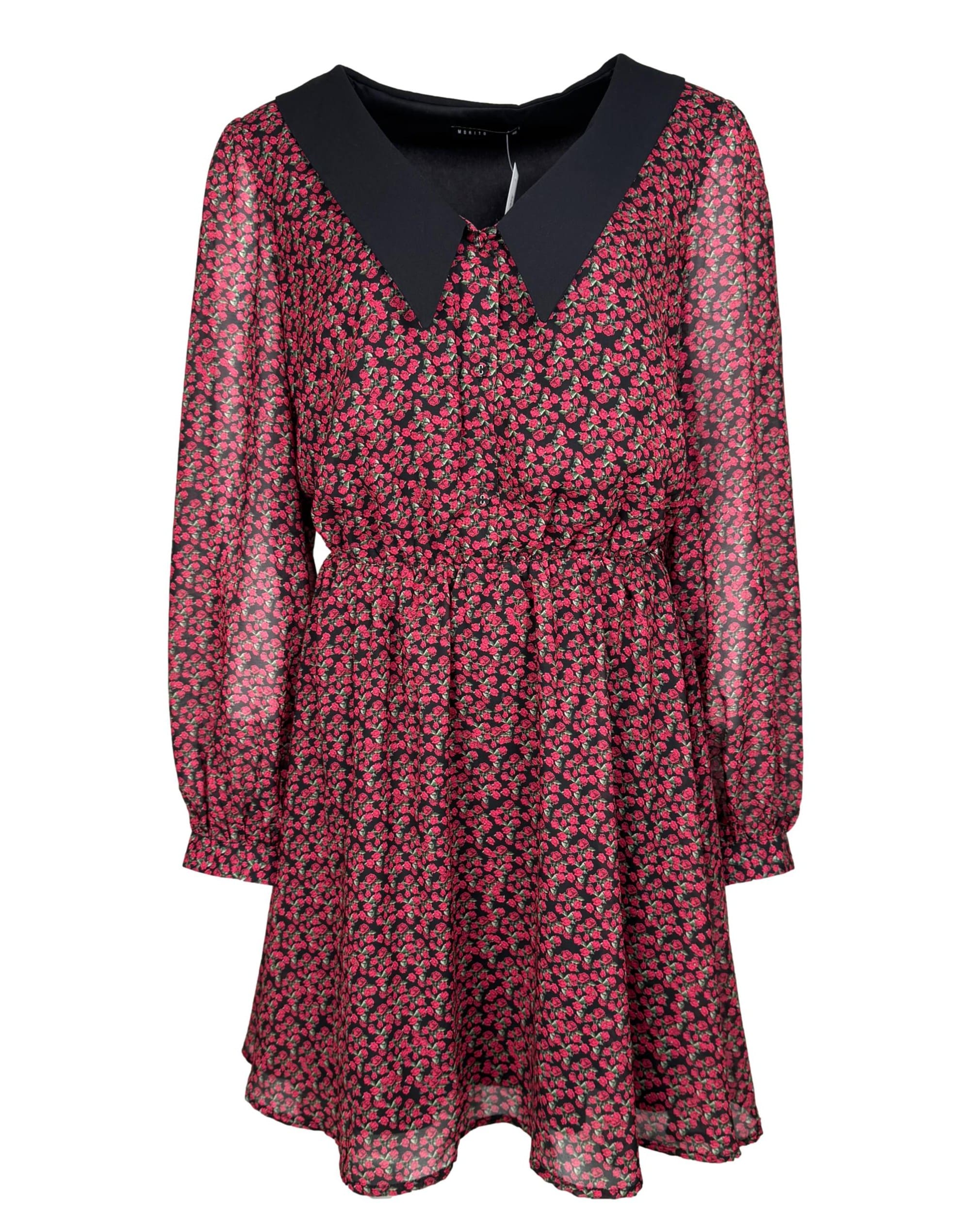 Raudona gėlėta MOHITO suknelė, L