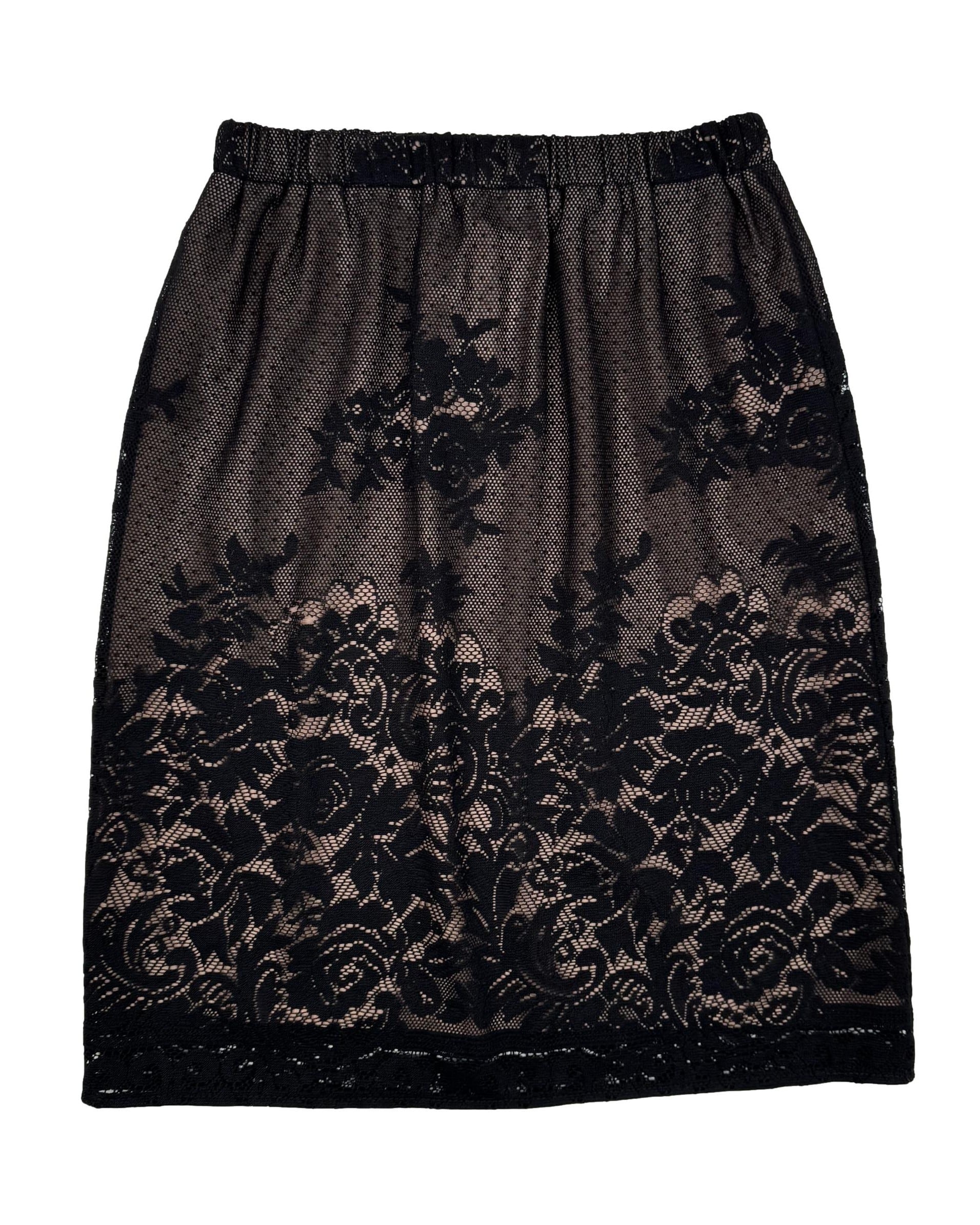 Juodas raštuotas sijonas, XS,