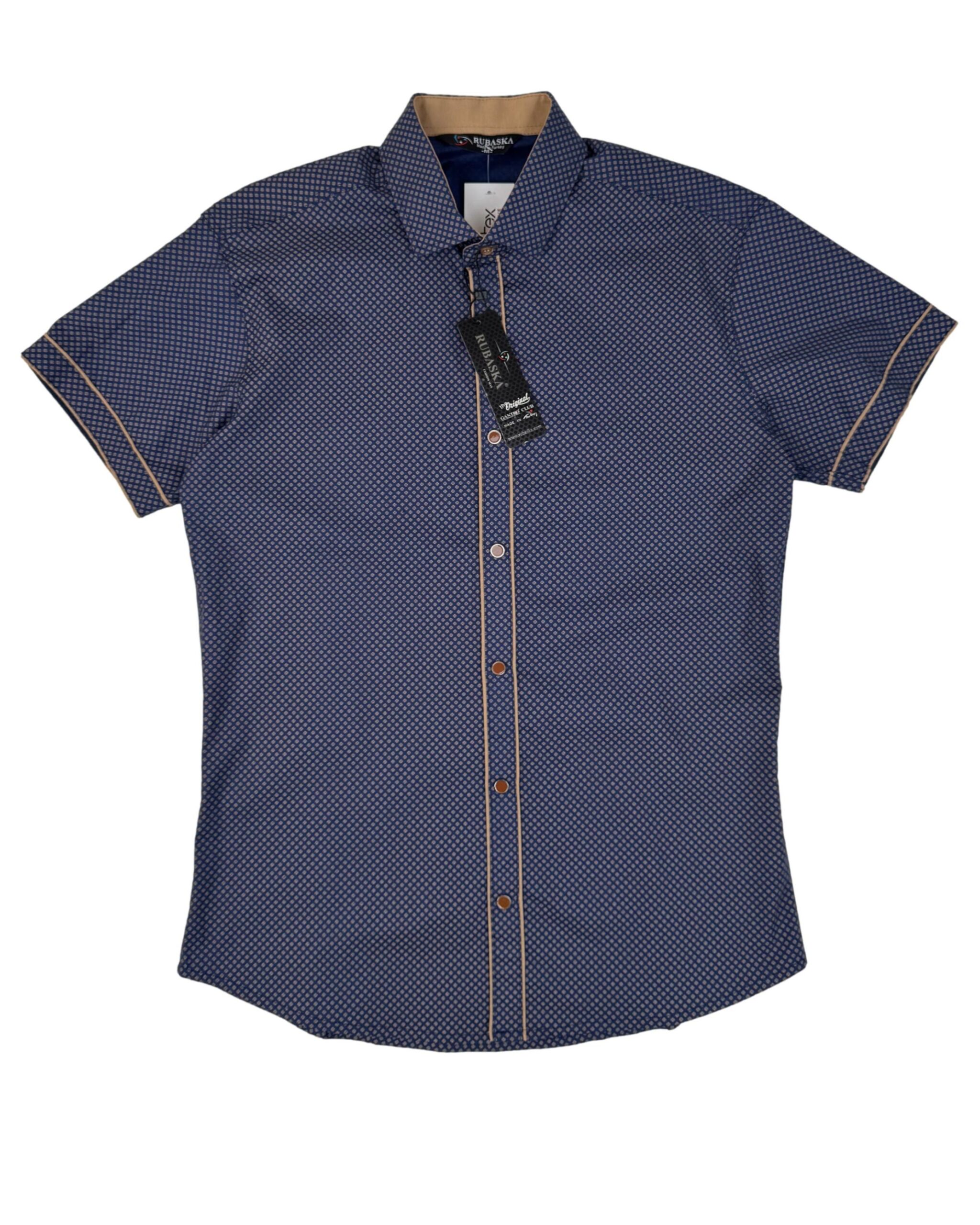 Vyriški mėlyni raštuoti RUBASKA marškiniai, M, NAUJI