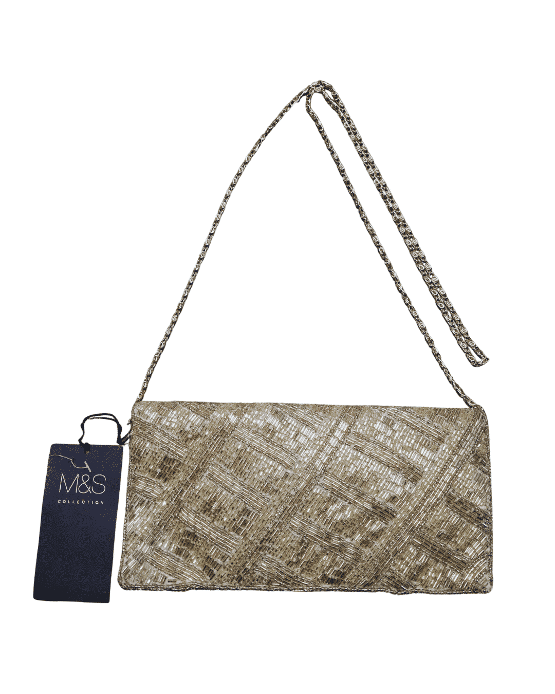 Sidabrinė blizganti M&S rankinė