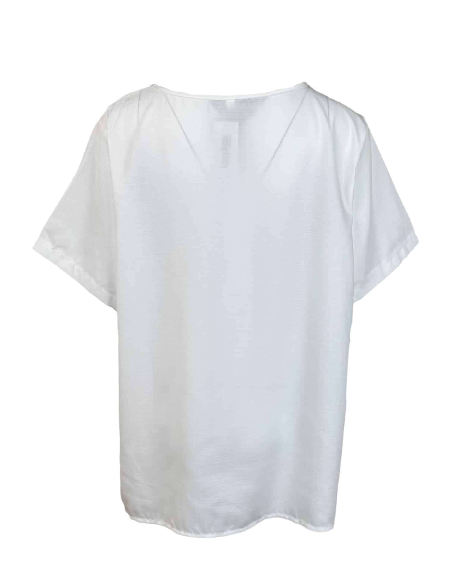 Balta gėlėta palaidinė, 3XL