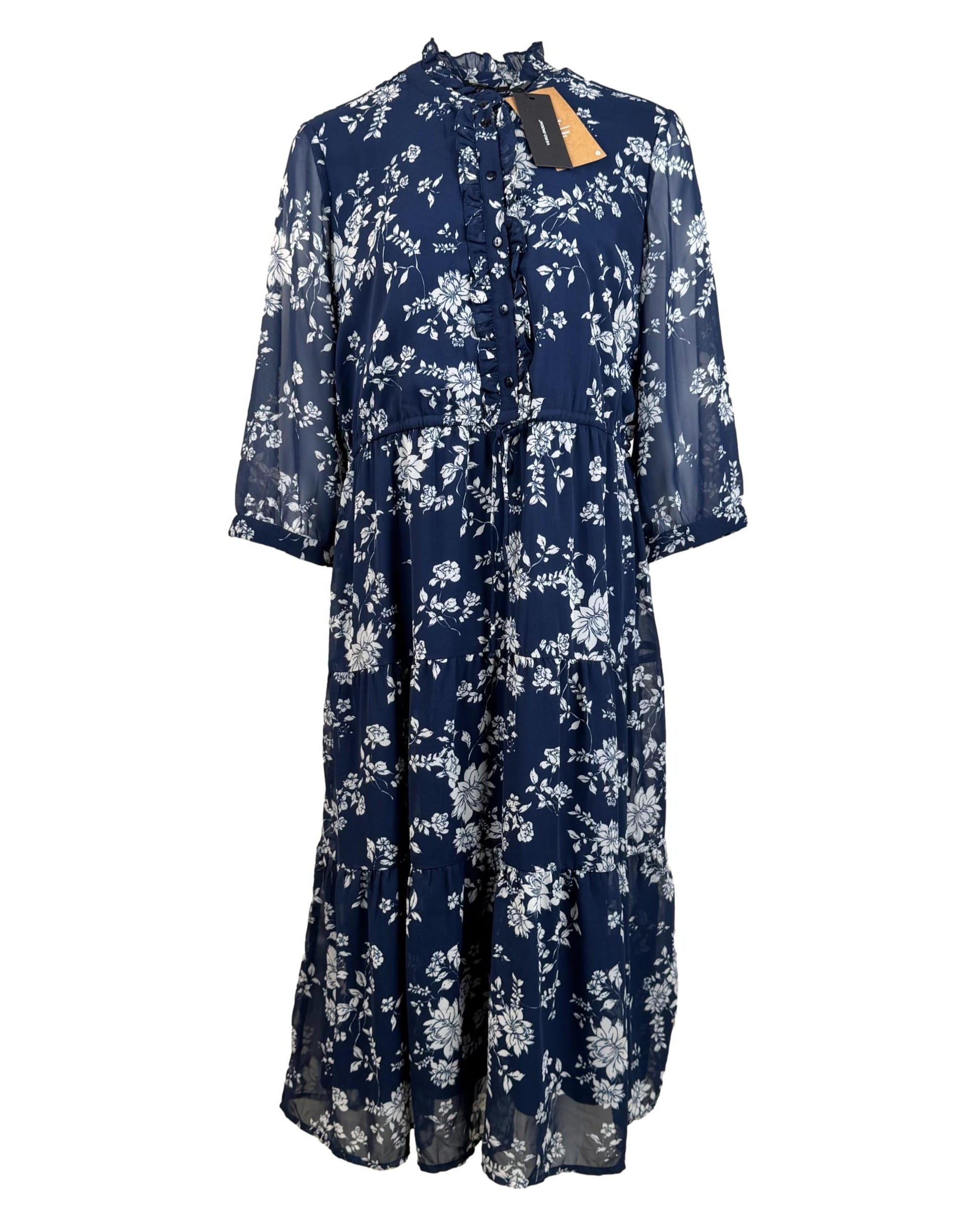 Mėlyna gėlėta VERO MODA suknelė, L, NAUJA