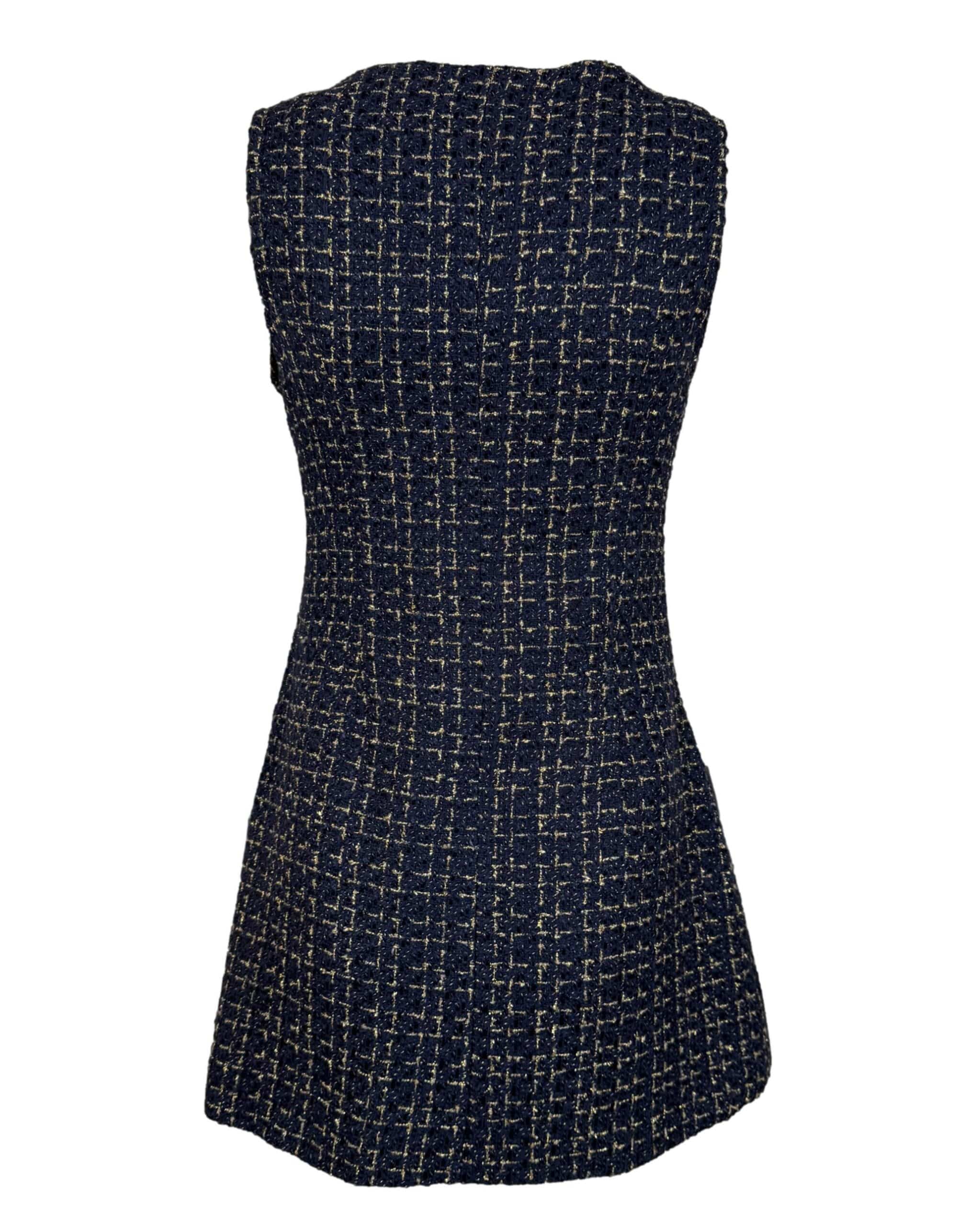 Mėlyna tvido YAZI FASHION suknelė, XS, NAUJA