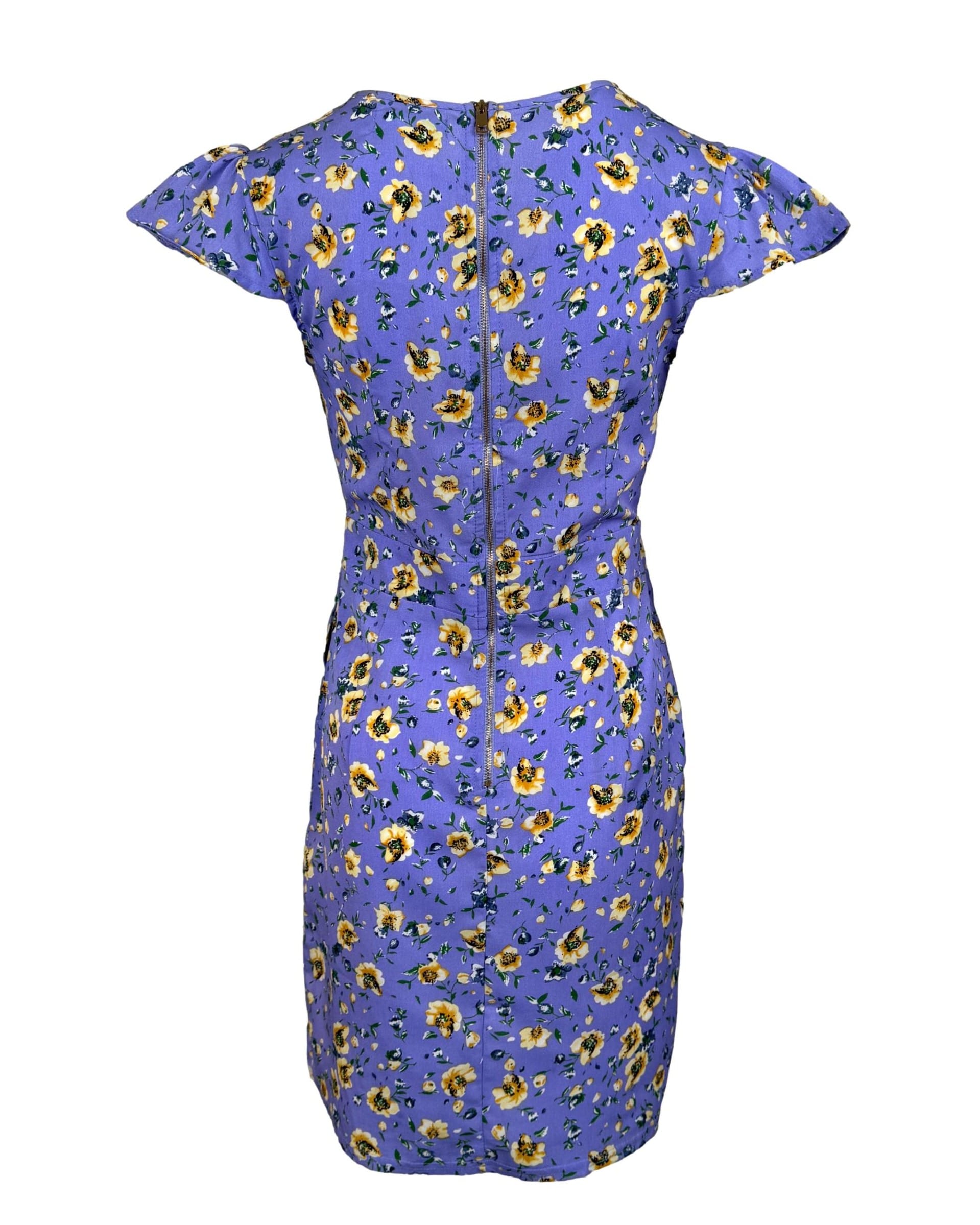 Violetinė gėlėta BLUE VANILLA suknelė, S