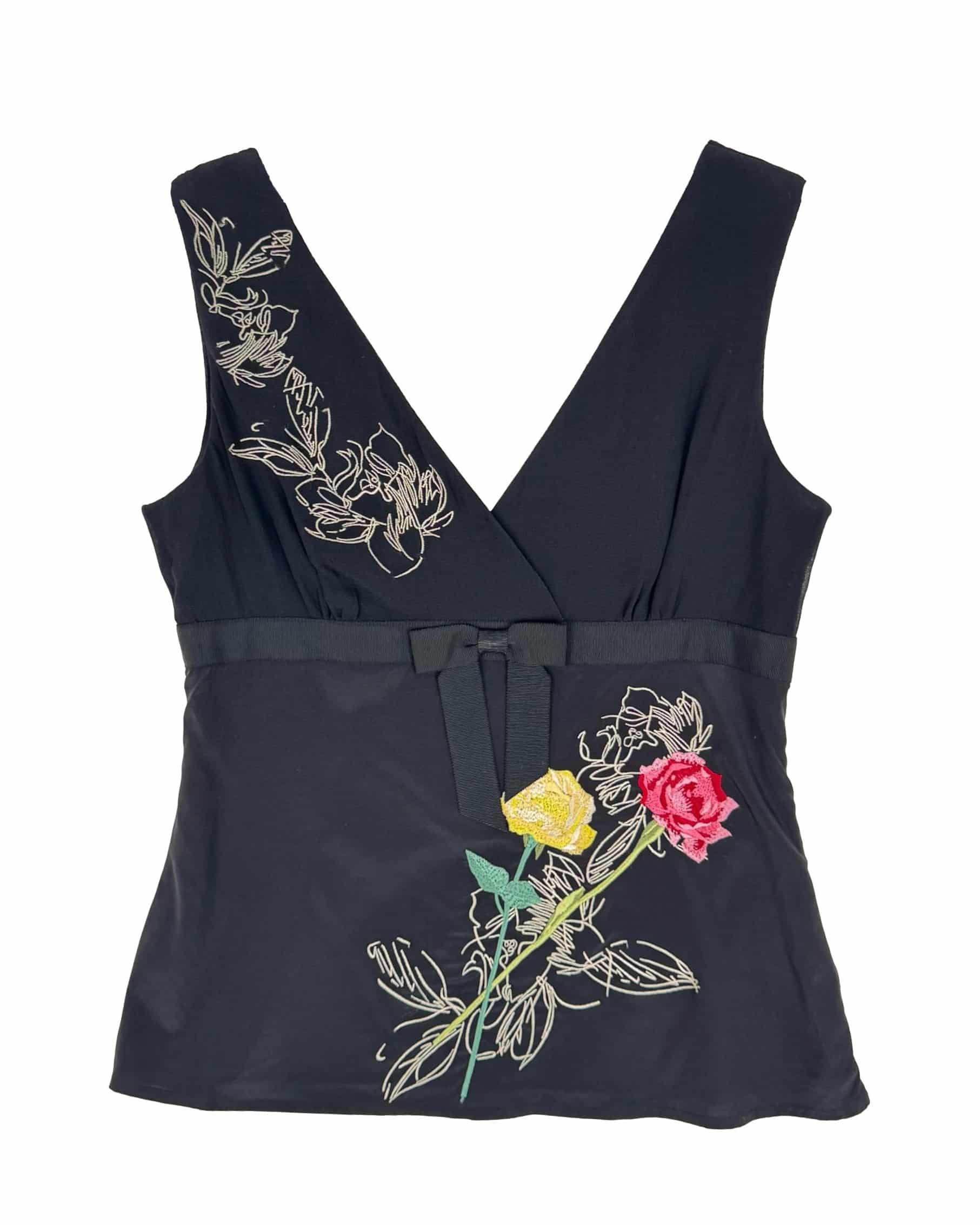 Juoda šilkinė vintažinė KAREN MILLEN palaidinė, S