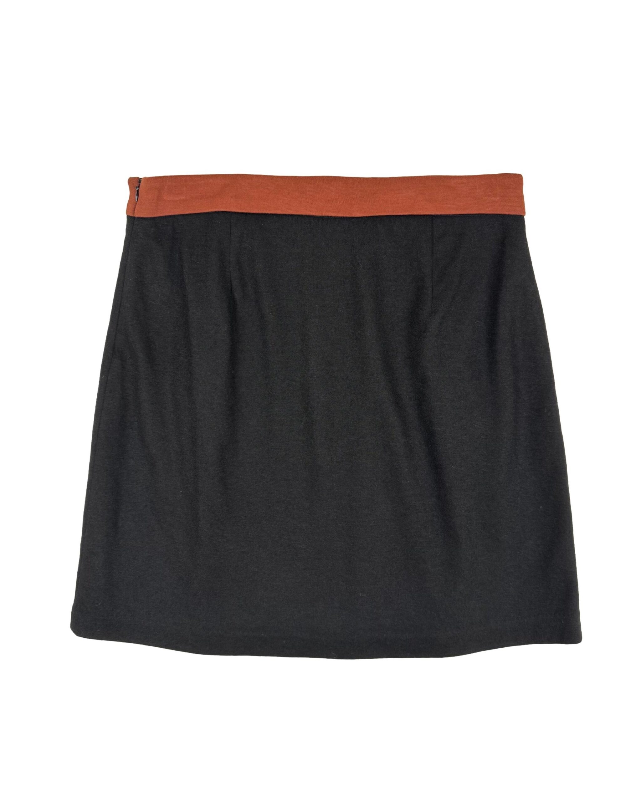 Juodas vilnos mišinio MONTON sijonas, XL