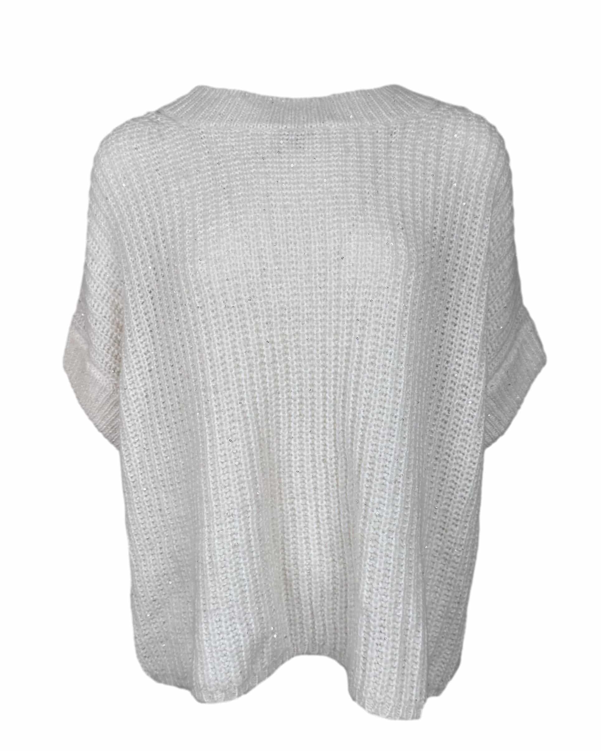 Baltas vilnos mišinio WHITE LABEL megztinis, L, NAUJAS