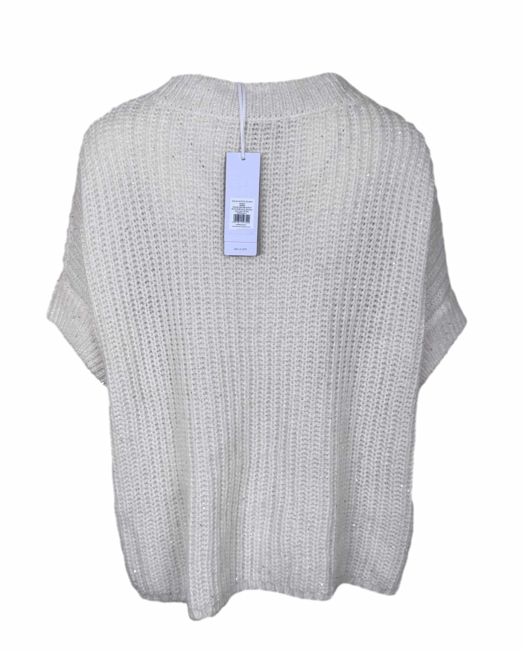 Baltas vilnos mišinio WHITE LABEL megztinis, L, NAUJAS