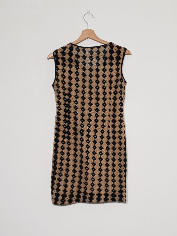 Ruda raštuota vintažinė trumpa suknelė, S